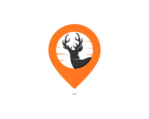 Obraz premium Deer head in the point location logo