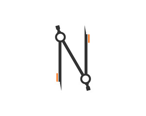 Architecture tool forming N Letter logo
