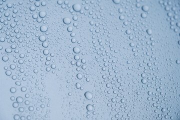 車の塗装にはじかれた水滴　ワックス　雨
