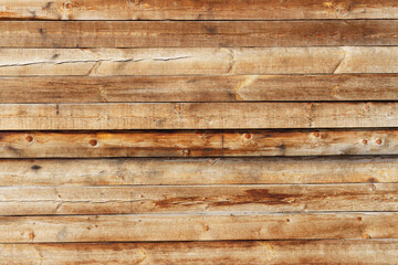 A horizontal wooden planks close-up, natural background and texture.