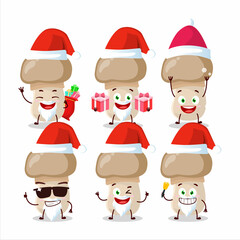 Santa Claus emoticons with button mushroom cartoon character