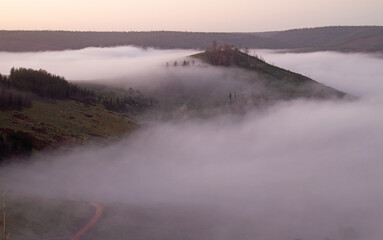 Valley mist at dawn 
