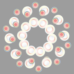 Abstract gentle background of many circles for design.3d.