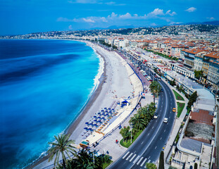 フランス　ニース　市街とビーチ