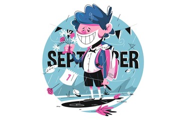 Schoolboy with backpack