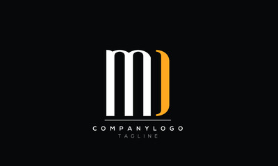 Abstract Letter Initial MD DM Vector Logo Design Template