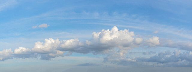 Beautiful blue sky with white cloud, long format can use banner