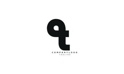 QT, TQ, Abstract initial monogram letter alphabet logo design