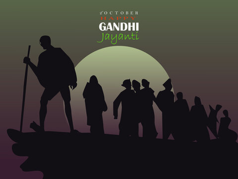2nd October Mahatma Gandhi birthday celebration.vector illustration.