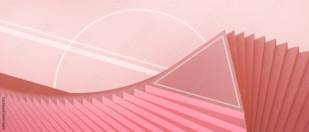 Aufkleber creative idea geometric shapes triangular podium and ladder of success. goals and arrow concept on r