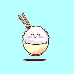 cute cartoon character rice bowl