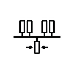 Black line icon for individual