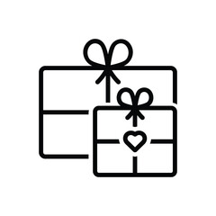 Black line icon for gifts