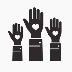 Obraz premium Volunteer icon on white background. Vector illustration.