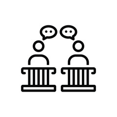 Black line icon for disputes