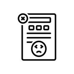 Black line icon for bad