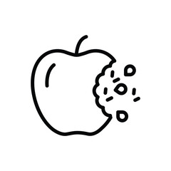 Black line icon for bite