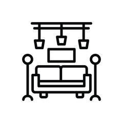 Black line icon for lounge
