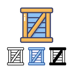 wood package icon symbol, Pictogram flat design for apps and websites, Isolated on white background, Vector illustration