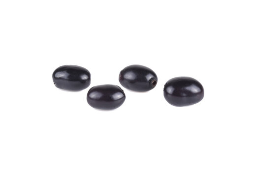 Jambolan plum or Java plum on white background.