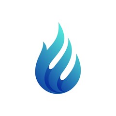 blue flame gas logo template