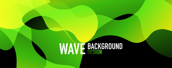 Abstract background - shiny fluid gradients and overlapping waves. Vector Illustration For Wallpaper, Banner, Background, Landing Page