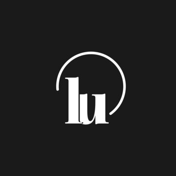 LU logo initials monogram with circular lines, minimalist and clean logo design, simple but classy style