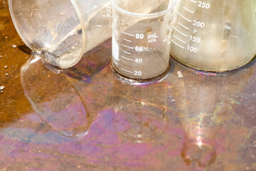 Chemical objects were dropped into the river