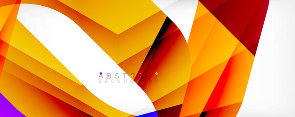 Geometric abstract background - multicolored abstract shapes on white. Vector Illustration For Wallpaper, Banner, Background, Landing Page