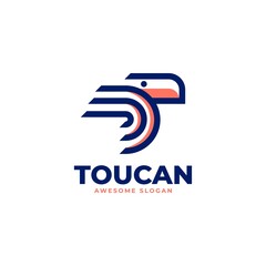Vector Logo Illustration Toucan Line Art Style. © Artnivora