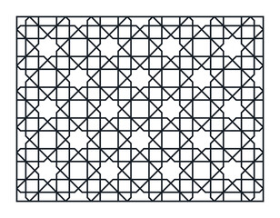 Laser Cutting Template. Decorative Lattice. Middle Eastern Geometric Pattern.