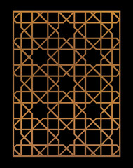 Laser Cutting Template. Decorative Lattice. Middle Eastern Geometric Pattern.