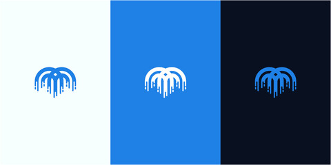 fountain water drop logo design template