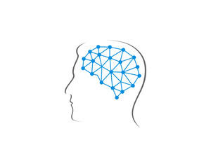 Abstract brain connection in the human head