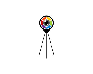 Camera with spectrum lens vector illustration
