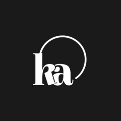 KA logo initials monogram with circular lines, minimalist and clean logo design, simple but classy style - obrazy, fototapety, plakaty