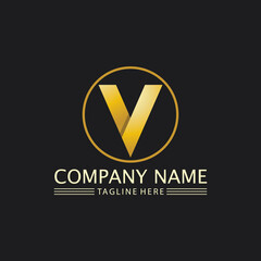 V Letter Logo Template vector font logo business and identity