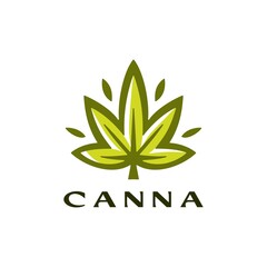 cannabis leaf logo vector icon illustration