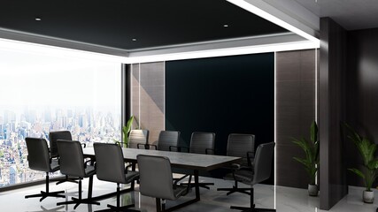Naklejka premium modern office meeting room for company logo mockup