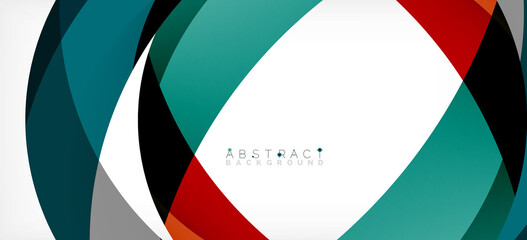 Obraz premium Color circle shapes, minimal geometric background. Trendy dynamic composition. Vector Illustration For Wallpaper, Banner, Background, Landing Page