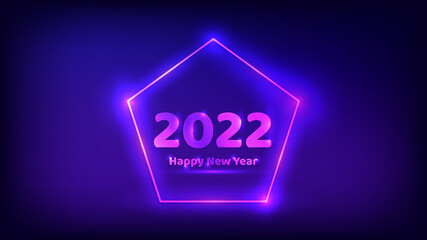 2022 Happy New Year neon background