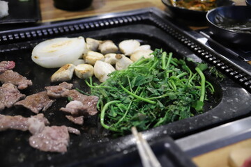 yummy grilled beef Korean BBQ