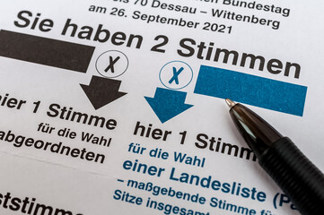 Bundestagswahl 2021 - Wahlschein ankreuzen