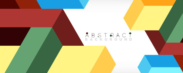 Abstract background. 3d cubes, cubic elements and blocks. Techno or business concept for wallpaper, banner, background, landing page