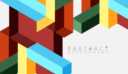 Abstract background. 3d cubes, cubic elements and blocks. Techno or business concept for wallpaper, banner, background, landing page