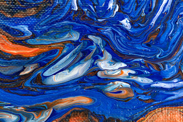 Abstract Fluid Art Painting Background. Acrylic Pour. Marble texture. Modern Contemporary Art. Creative Liquid Acrylic Pouring Techniques. Mixing Paints Artwork