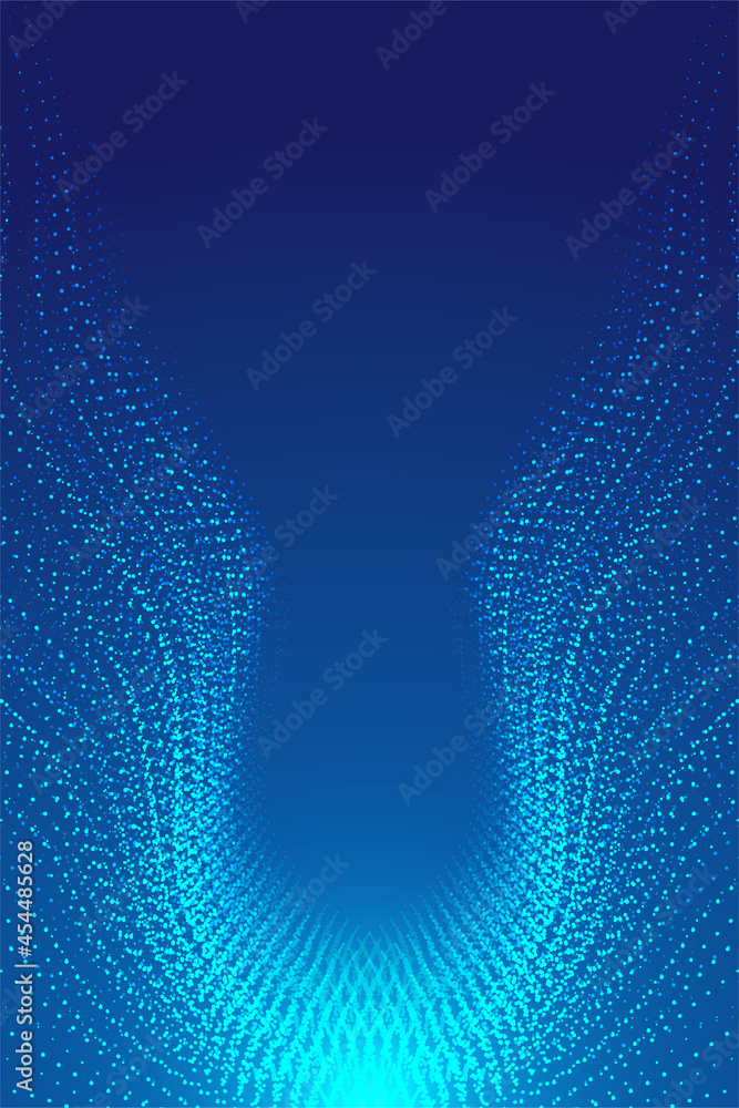 Poster shaped like wings symmetrical particle flow internet technology big data background