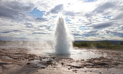 Eruption of Strokkur Geyser, Iceland
