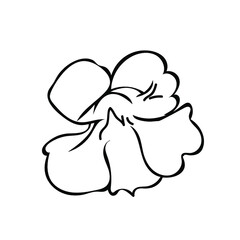 One Vector Botanical Illustration Nasturtium with black line on white background.Floral,Summer hand drawn doodle style picture.Designs for packaging,social media,web,cards, posters,invitations.
