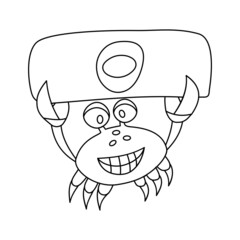 crab coloring book with alphabet letters. crab and o.